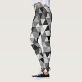 Driehoekspatroon grijze en zwarte neutraal kleuren leggings (Links)