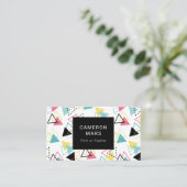 Driehoekspatroon Retro Visitekaartje (Staand voorkant)