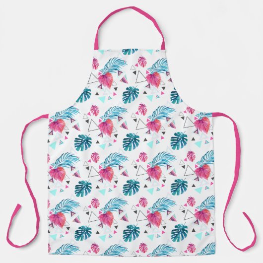 Driehoekspatroon tropisch lef schort (Voorkant)