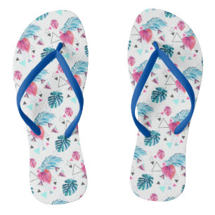 Driehoekspatroon tropisch lef teenslippers