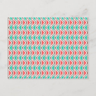 Driehoekspatroon voor roze en Turquoise Aztec Briefkaart