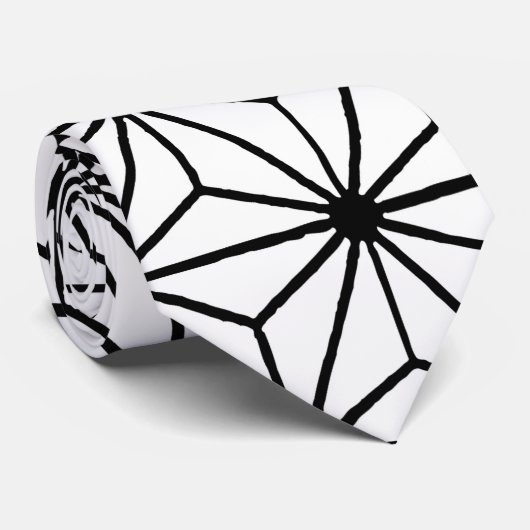 Driehoekspatroon voor witte en zwarte deco-stijl stropdas (Opgerold)