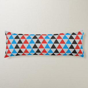 driehoekspatroon zwart rood blauw + uw idee lichaamskussen