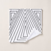 Driehoekspatroon zwart-wit bad handdoek (Wasdoekje)