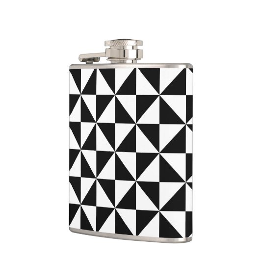 Driehoekspatroon zwart-wit heupfles (Links)