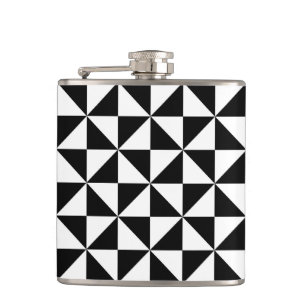 Driehoekspatroon zwart-wit heupfles