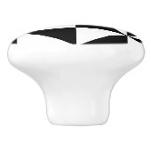 Driehoekspatroon zwart-wit keramische knop (Zijkant)