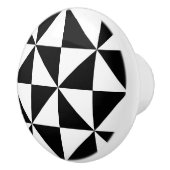 Driehoekspatroon zwart-wit keramische knop (Rechts)