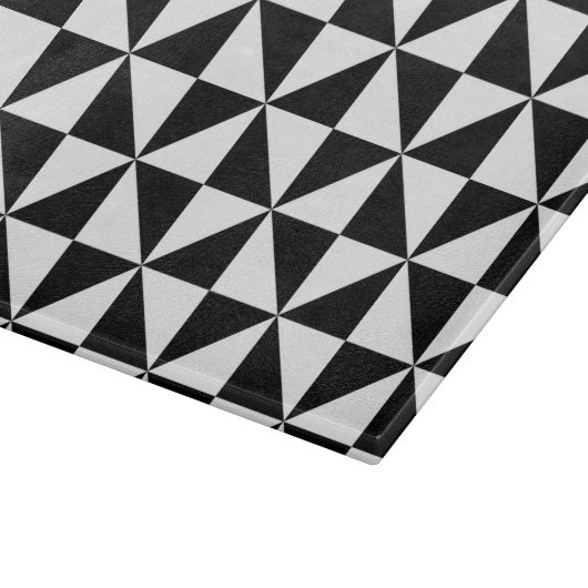 Driehoekspatroon zwart-wit snijplank (Hoek)