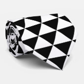 Driehoekspatroon zwart-wit stropdas (Opgerold)