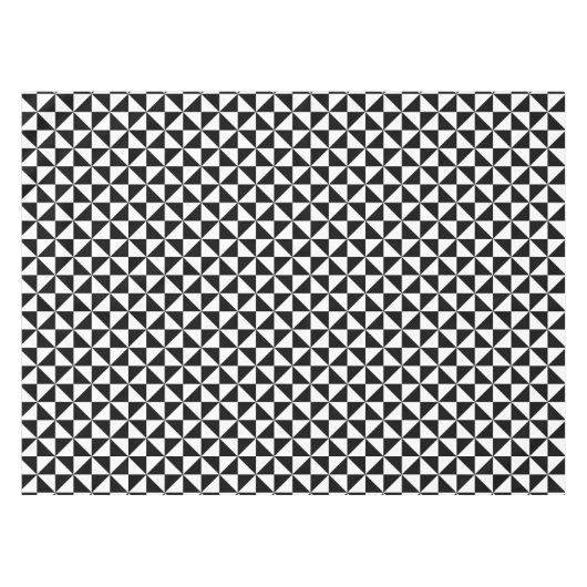 Driehoekspatroon zwart-wit tafelkleed (Voorkant (Horizontaal))
