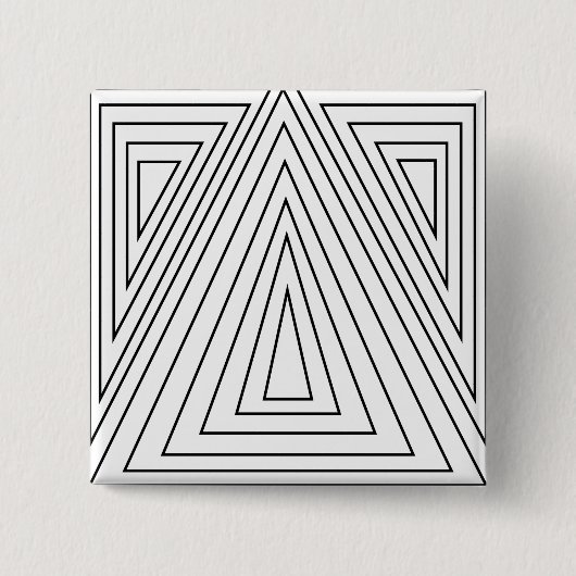 Driehoekspatroon zwart-wit vierkante button 5,1 cm (Voorkant)