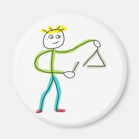 Driehoekspelende Stickman Magneet (Voorkant)