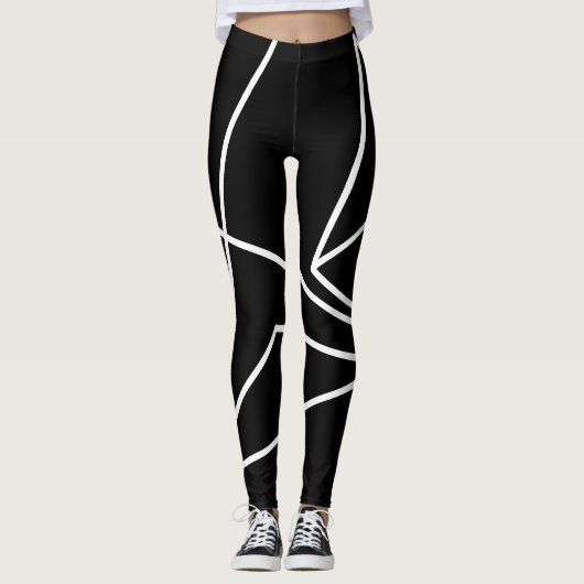 Driehoeksreis B en W Leggings (Voorkant)
