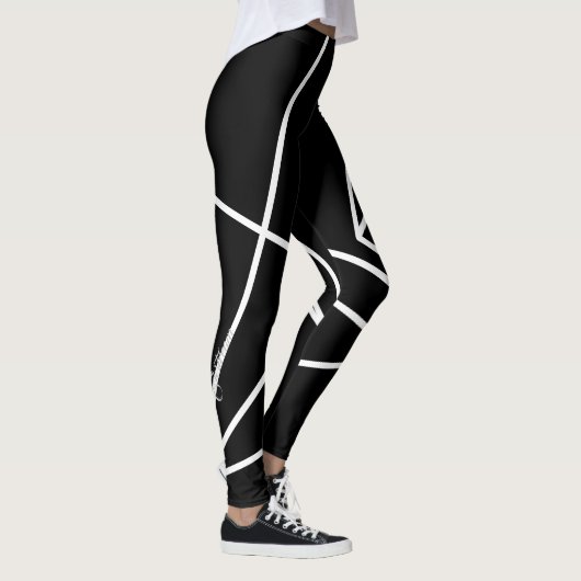 Driehoeksreis B en W Leggings (Rechts)