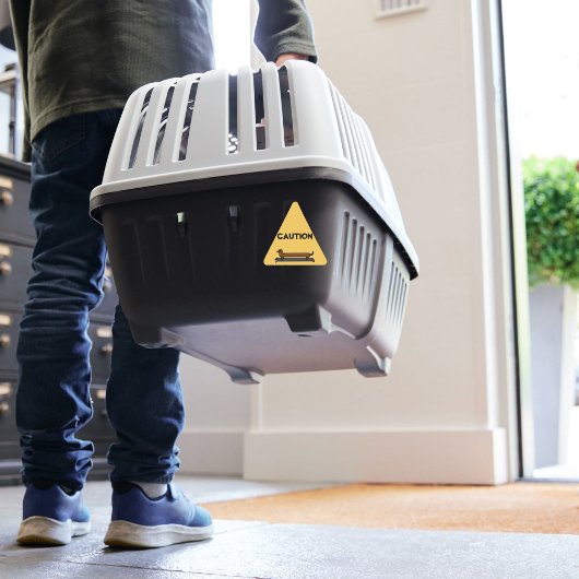 Driehoeksstickers van het Skateboard dachshund Driehoek Sticker