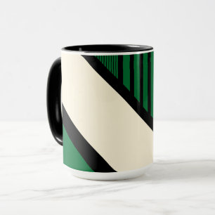 Driehoekstrepen - Groen, crème en zwart Mok