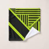 Driehoekstrepen - Kalkgroen Bad Handdoek (Wasdoekje)