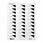 Driehoeksuitnodiging voor bruiloft tussen zwart en etiket (Full Sheet)