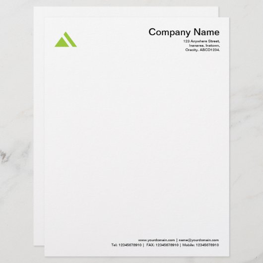 Driehoeksvorm 03 - Marsens Groen Custom Briefhoofd (Voorkant / Achterkant)