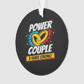 Driejarig paar - Jubileum met derde bruiloft Ornament (voorkant)