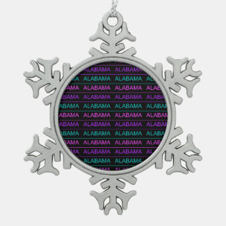 driekleurige Alabama Tin Sneeuwvlok Ornament