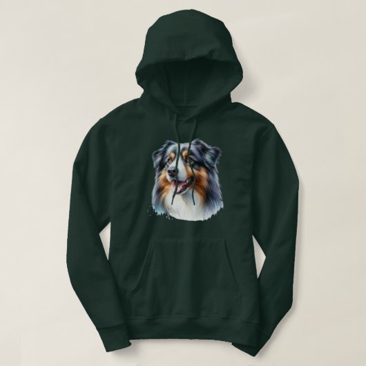 Driekleurige Australische herder Hoodie (Design voorkant)