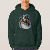 Driekleurige Australische herder Hoodie (Voorkant)