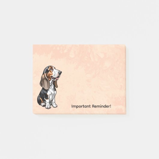 Driekleurige Basset Hound Post-it® Notes (Voorkant)