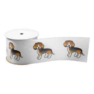 Driekleurige Beagle Schattige Cartoon Hond Lint