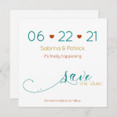 Driekleurige BOHO Minimale roestvrije Blauwgroen g Kaart (Voorkant / Achterkant)