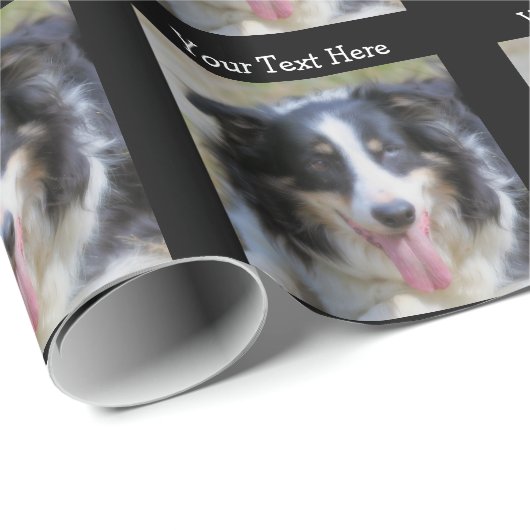 Driekleurige Border Collie Dog Cadeaupapier (Rol Hoek)