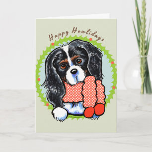 Driekleurige Cavalier CKCS Fijne Howlidays Feestdagen Kaart