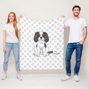 Driekleurige Cavalier King Charles Spaniel Hond & Fleece Deken