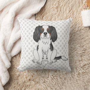 Driekleurige Cavalier King Charles Spaniel Hond & Kussen