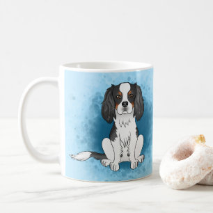Driekleurige Cavalier King Charles Spaniel Hond Op Koffiemok