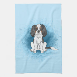 Driekleurige Cavalier King Charles Spaniel Hond Op Theedoek