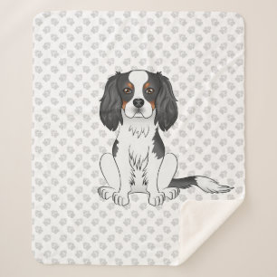 Driekleurige Cavalier King Charles Spaniel Hond & Sherpa Deken