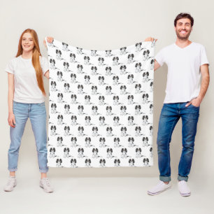 Driekleurige Cavalier King Charles Spaniel Patroon Fleece Deken