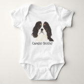 Driekleurige Cavaliers King Charles Spaniel hond Romper (Voorkant)