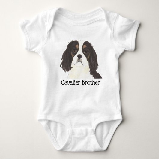 Driekleurige Cavaliers King Charles Spaniel hond Romper (Voorkant)
