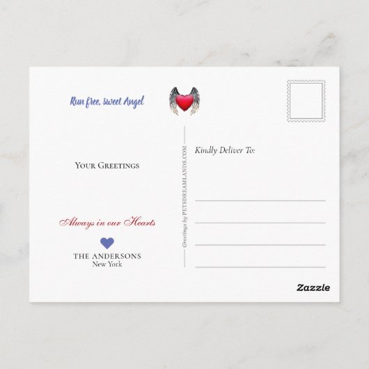 Driekleurige Collie Engel & Cherub - Troost bij he Briefkaart (Achterkant)