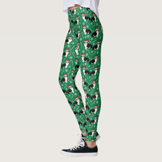 Driekleurige Corgi-kerstLeggings Leggings (Links)