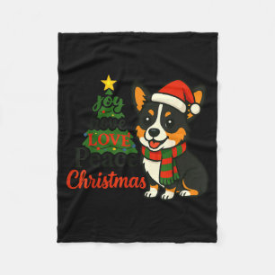 Driekleurige Corgi Kostuum Pjs Vreugde Hoop Liefde Fleece Deken