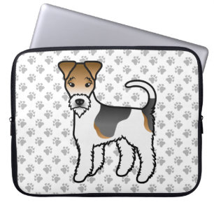 Driekleurige Draadharige Vos Terriër Schattige Car Laptop Sleeve