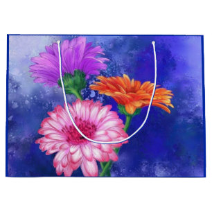 Driekleurige Gerber Bloemen Cadeautas