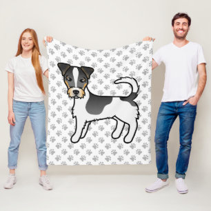 Driekleurige Jack Russell Terrier-hond met ruwe va Fleece Deken