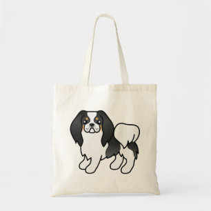 Driekleurige Japanse Chin Mopshond Cute Cartoon Ho Tote Bag
