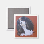 Driekleurige King Charles Cavalier Magnet Magneet (Voorkant / Achterkant)