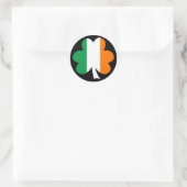 Driekleurige klaver ronde sticker (Tas)